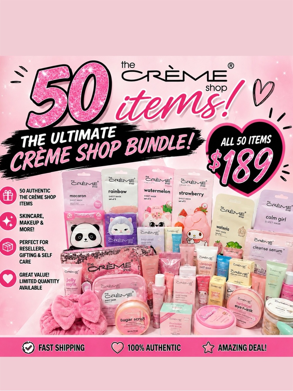 The Creme Shop Mixed Resellers Bundle of 50 Items - NEW